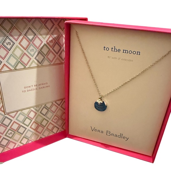Vera Bradley To The Moon And Back Silver Necklace - Picture 1 of 5